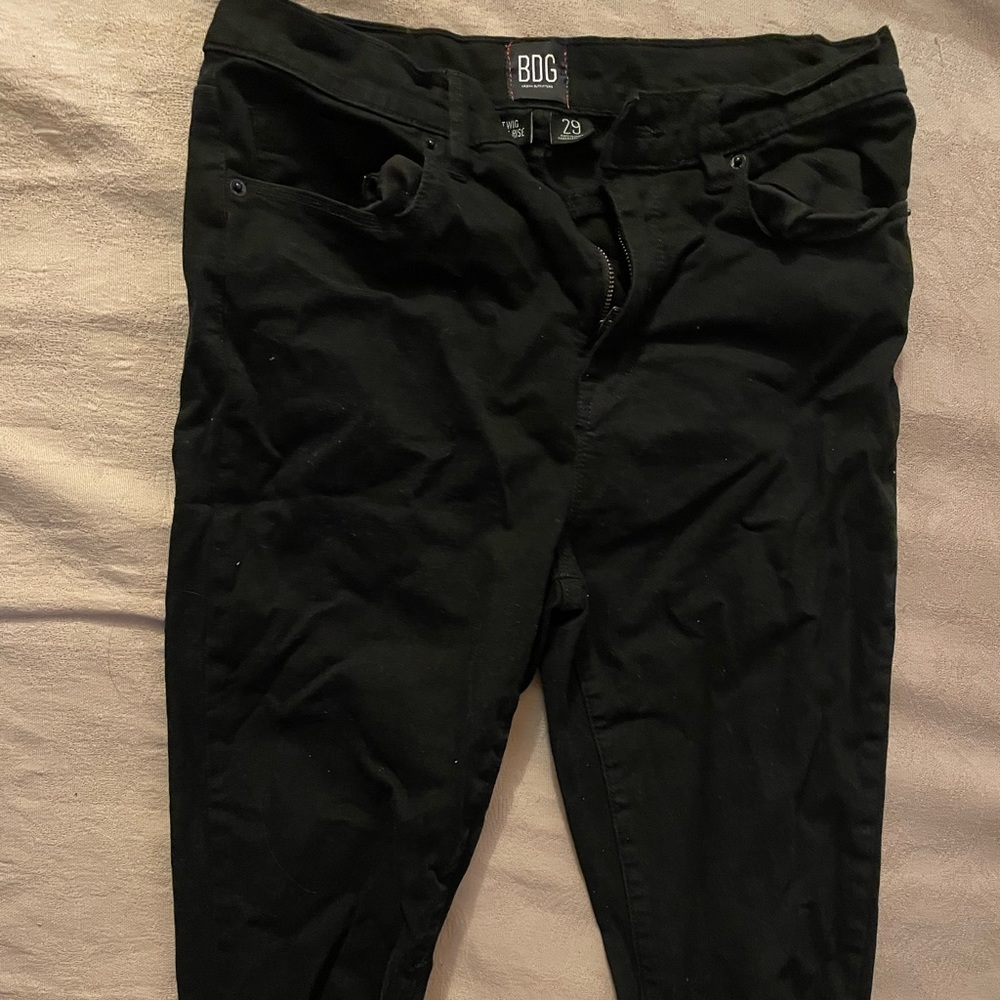 Bdg twig high rise black jeans knee slits size 29 skinny